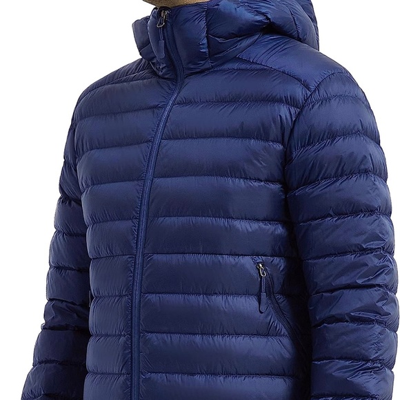Lesmart Men Down Jacket Hooded Lightweight Packable Puffer Jacket Water-Resisten - Picture 1 of 4